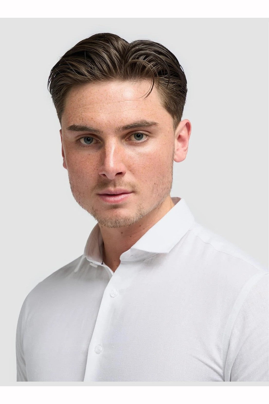 White Short Sleeve Linen Blend Shirt - Matera CAVANI