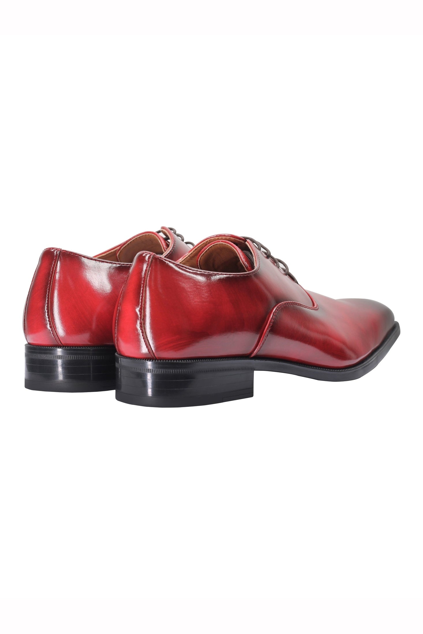 POLISHED OXFORD LACEUP SHOES IN RED