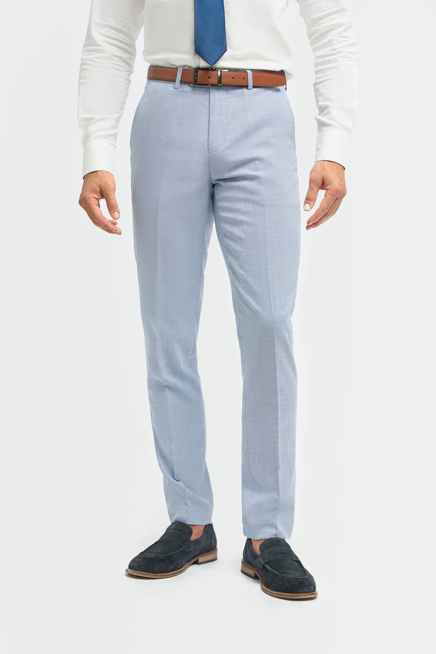 Miami Sky Blue Linen Blend Men’s 3-Piece Summer Suit