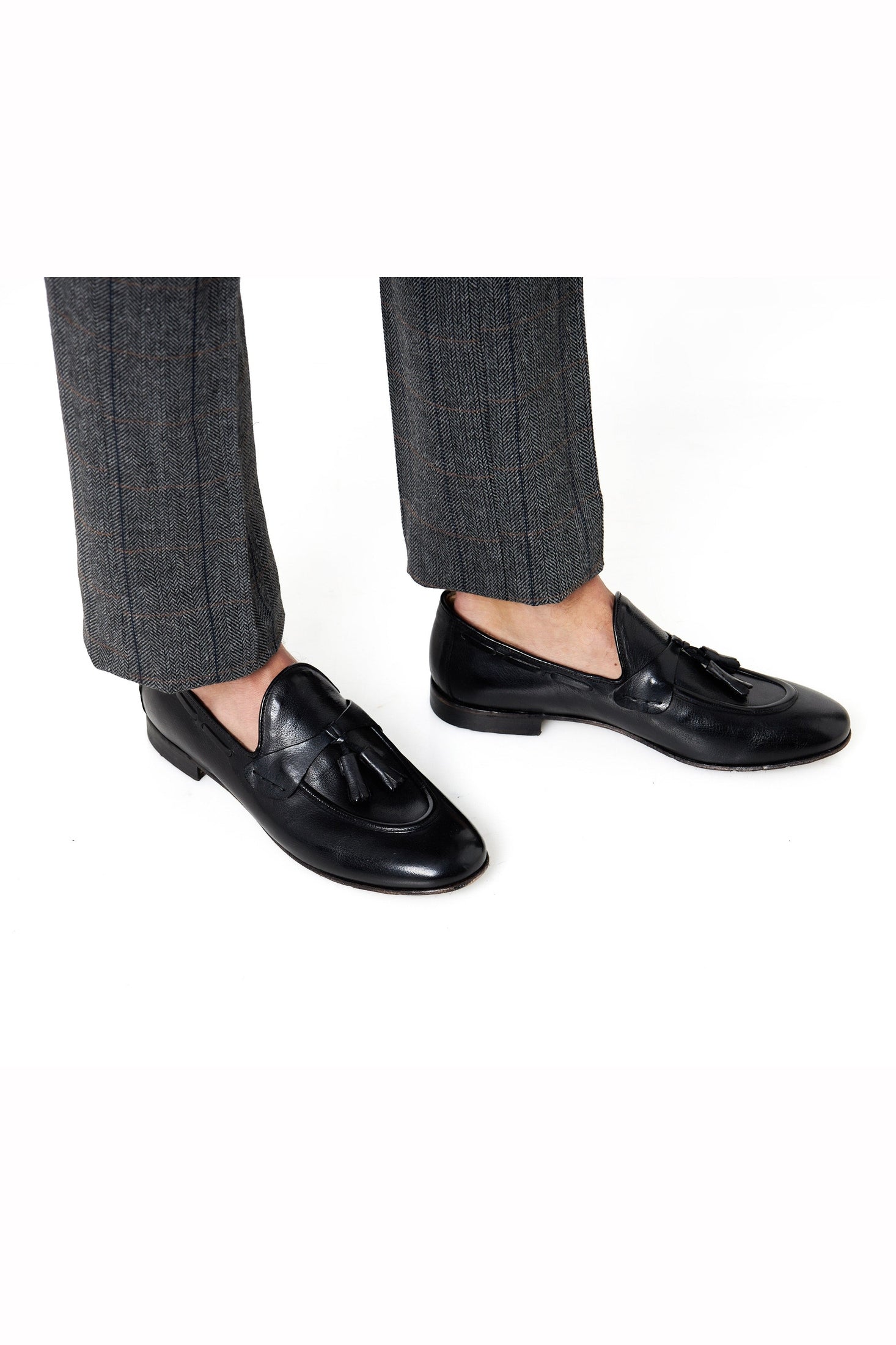 NAPLES 03 – TASSEL LOAFERS BLACK ITALIAN LEATHER