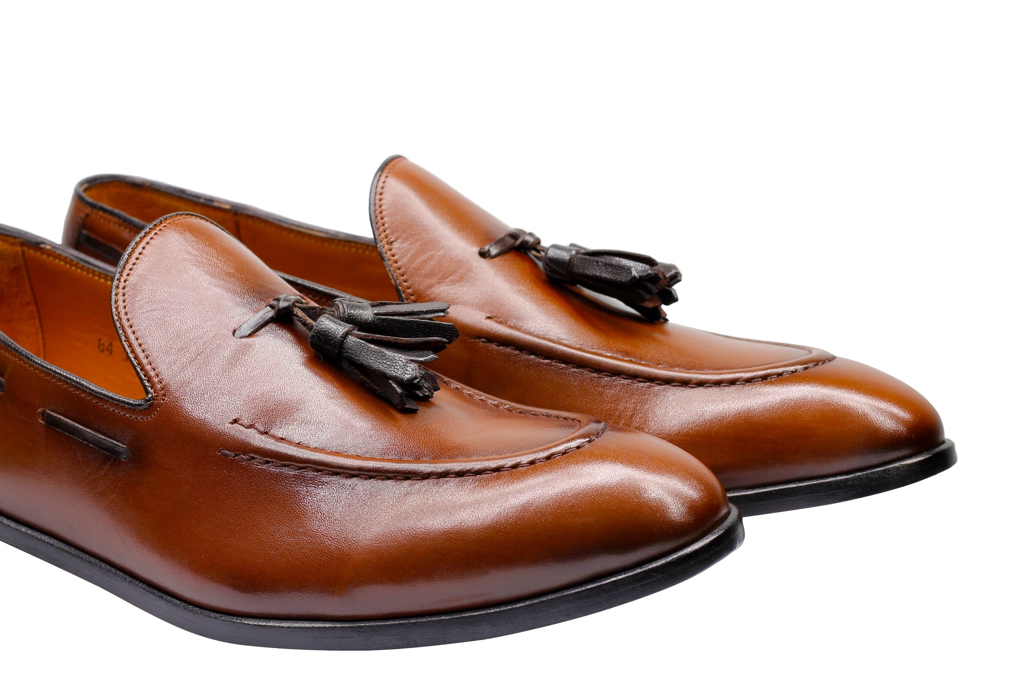 TAN CALF LEATHER TASSEL LOAFERS