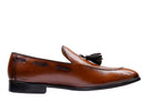 TAN CALF LEATHER TASSEL LOAFERS