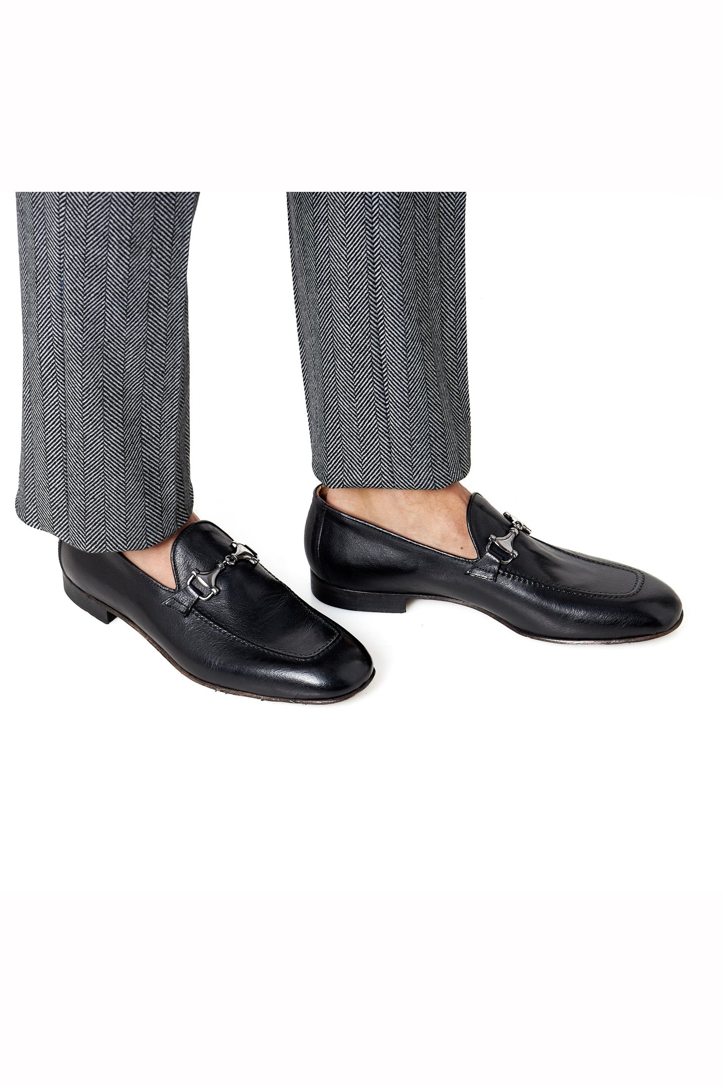 SNAFFLE BIT LOAFER IN BLACK ITALIAN LEATHER