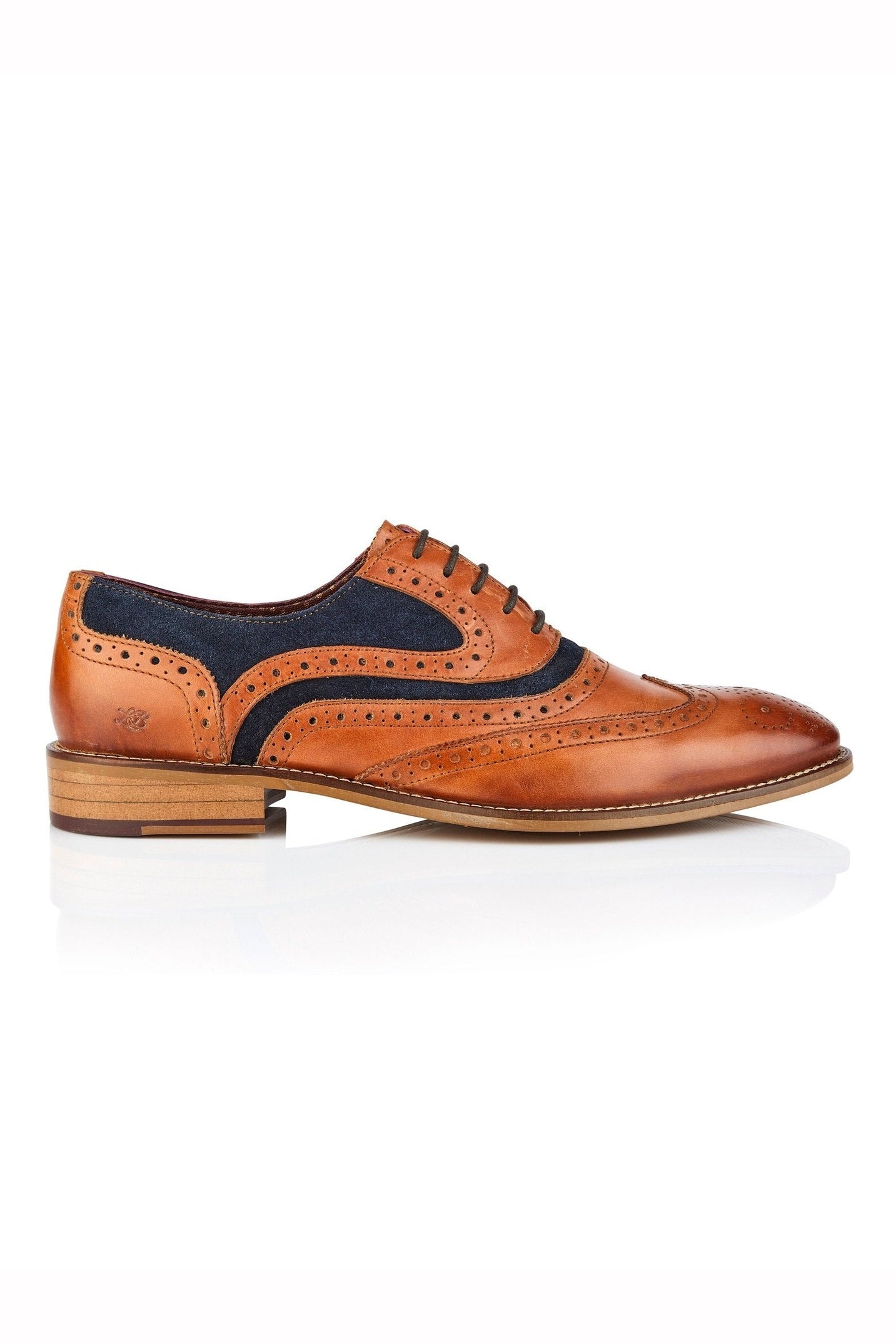 TAN & NAVY SUEDE OXFORD BROGUES