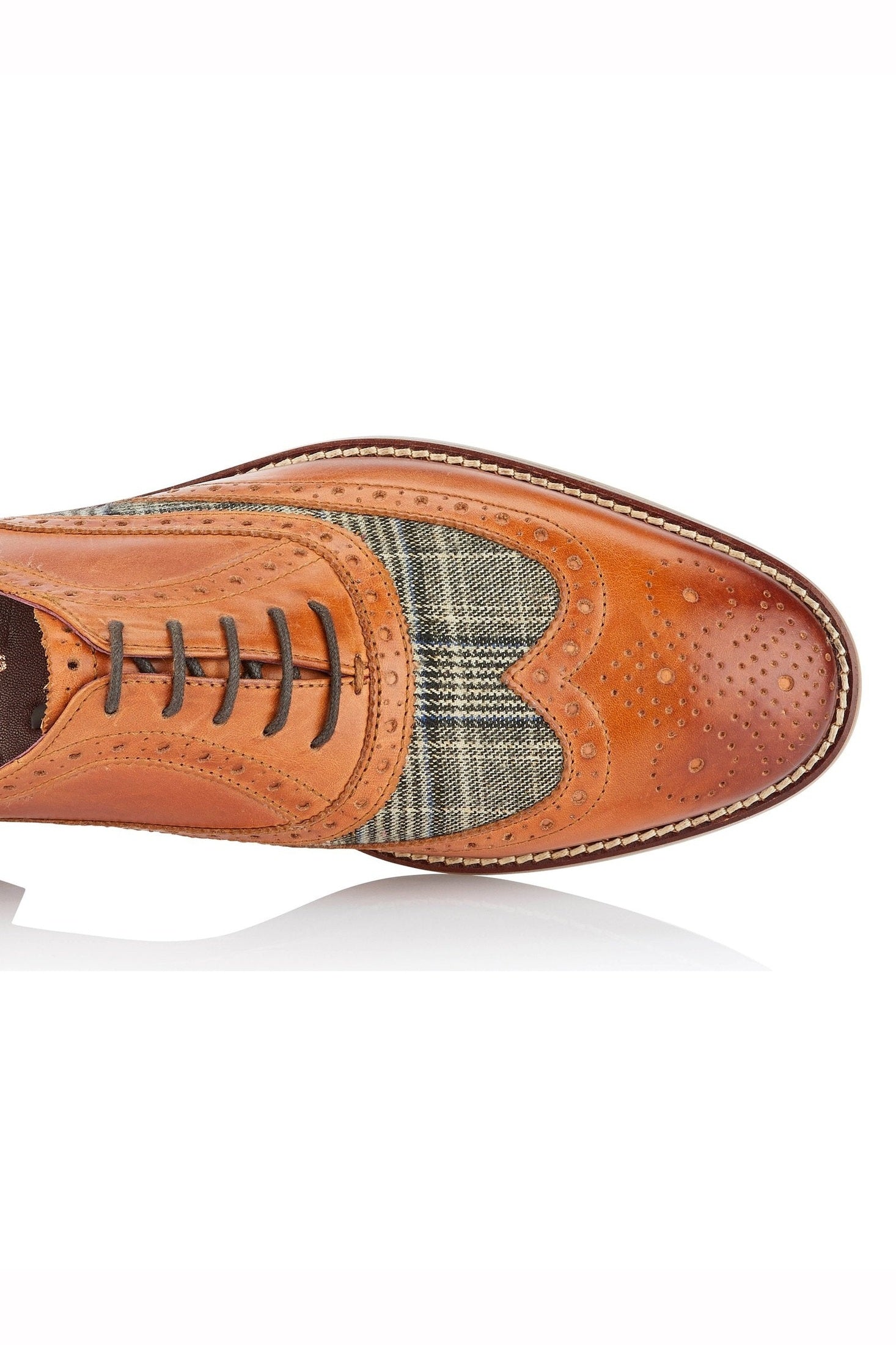 TAN GREY TWEED OXFORD BROGUES