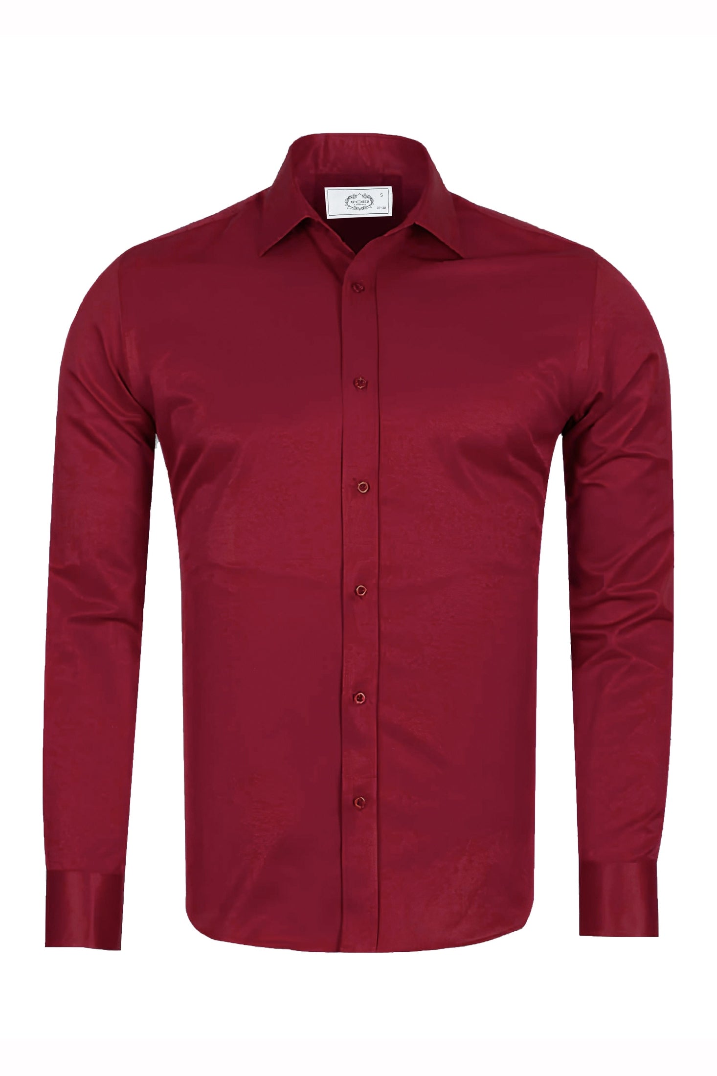 PLAIN MAROON CLASSIC SHIRT - TAILORED FIT – MID COLLAR