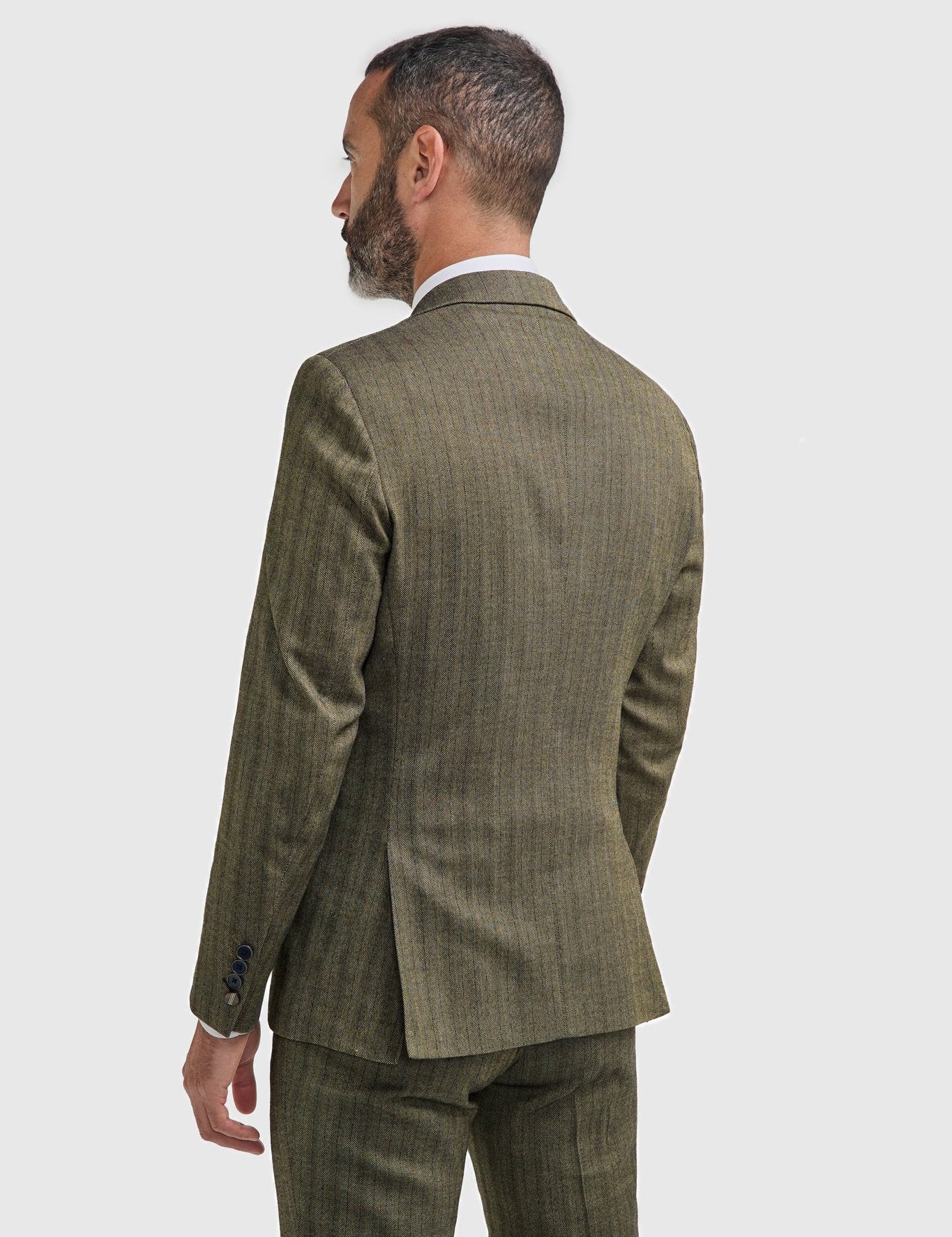 Cavani Men’s Damon Sage Herringbone Tweed 3-Piece Suit