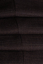 CARIDI – BROWN CHECK TAILORED FIT TROUSERS CAVANI