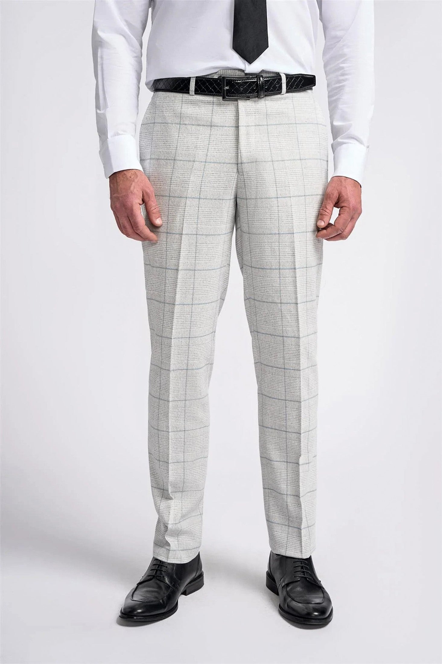 RADHIKA - WHITE CHECK TROUSERS CAVANI