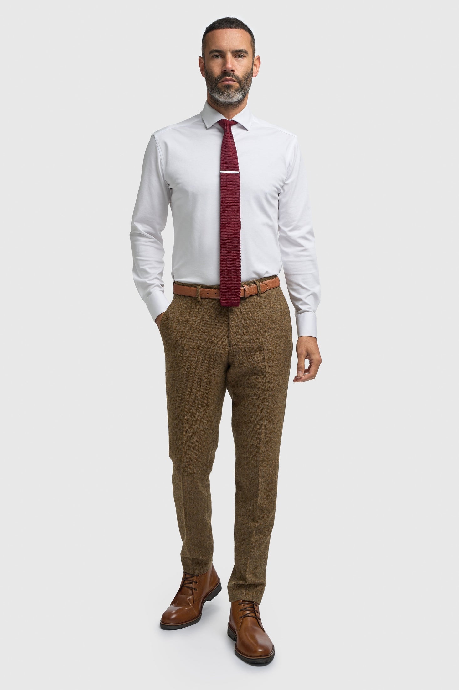 CAVANI – Thomas Brown Herringbone Suit Trouser