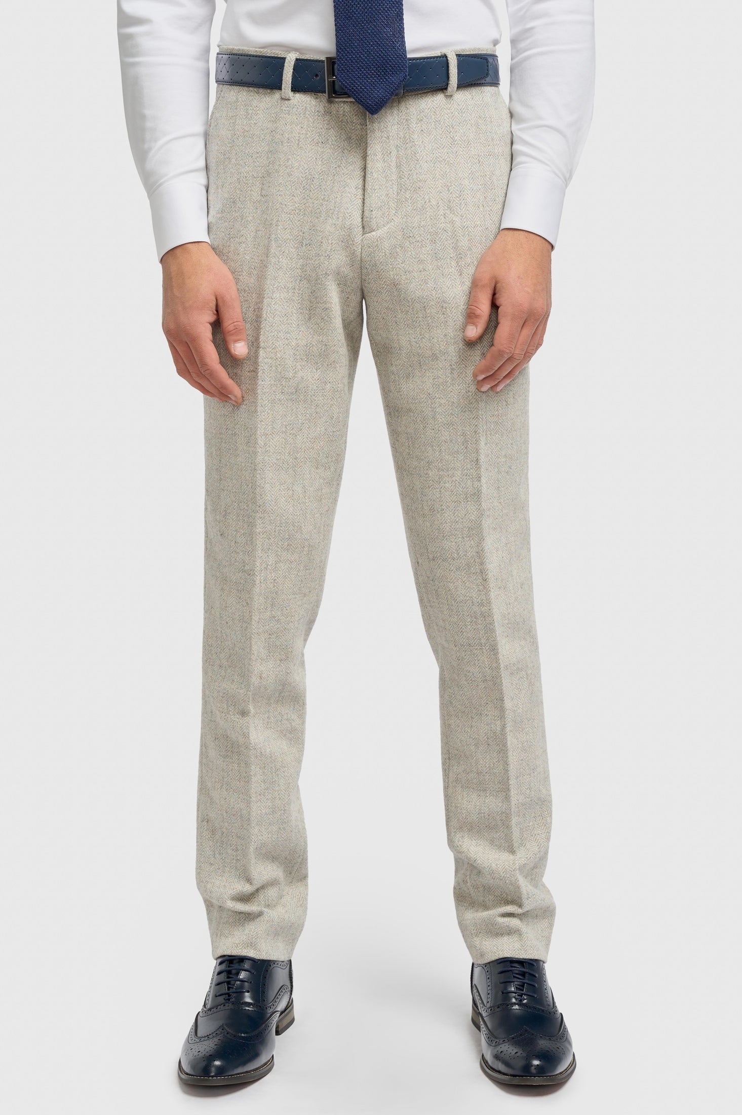CAVANI – Thomas Suit trousers in Pearl Grey Herringbone