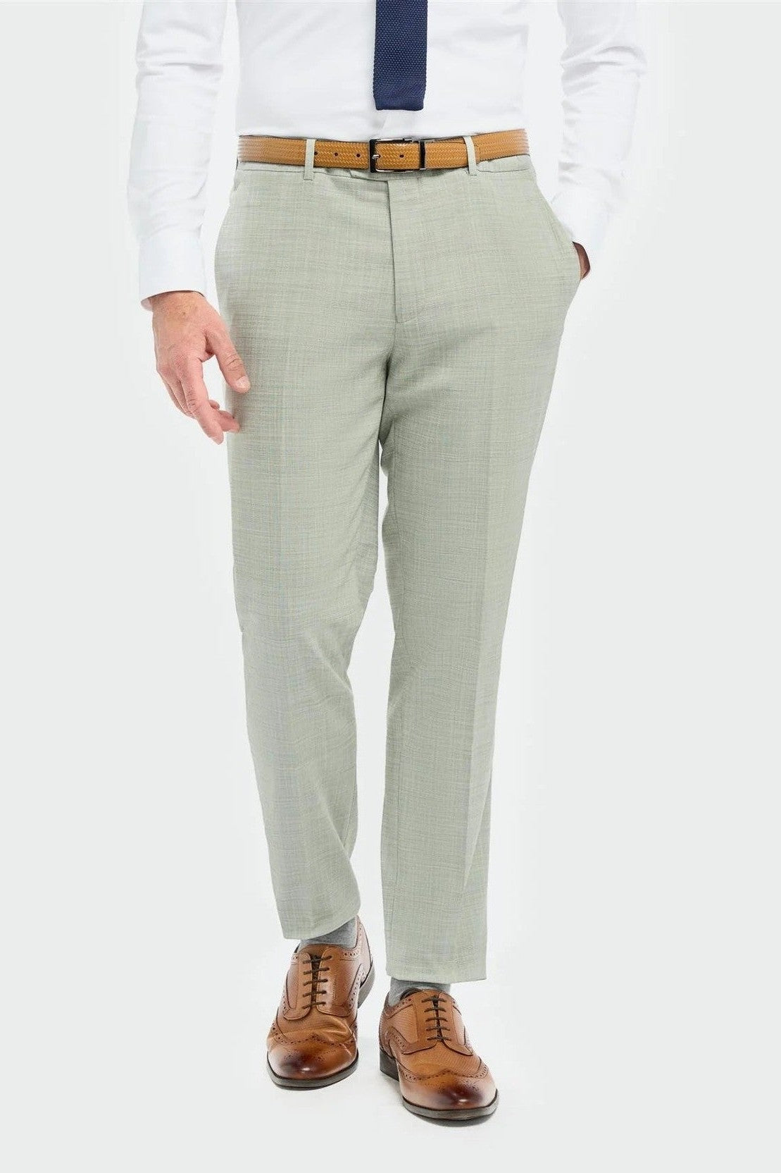 Cavani – Camden Sage Green Tapered Trousers