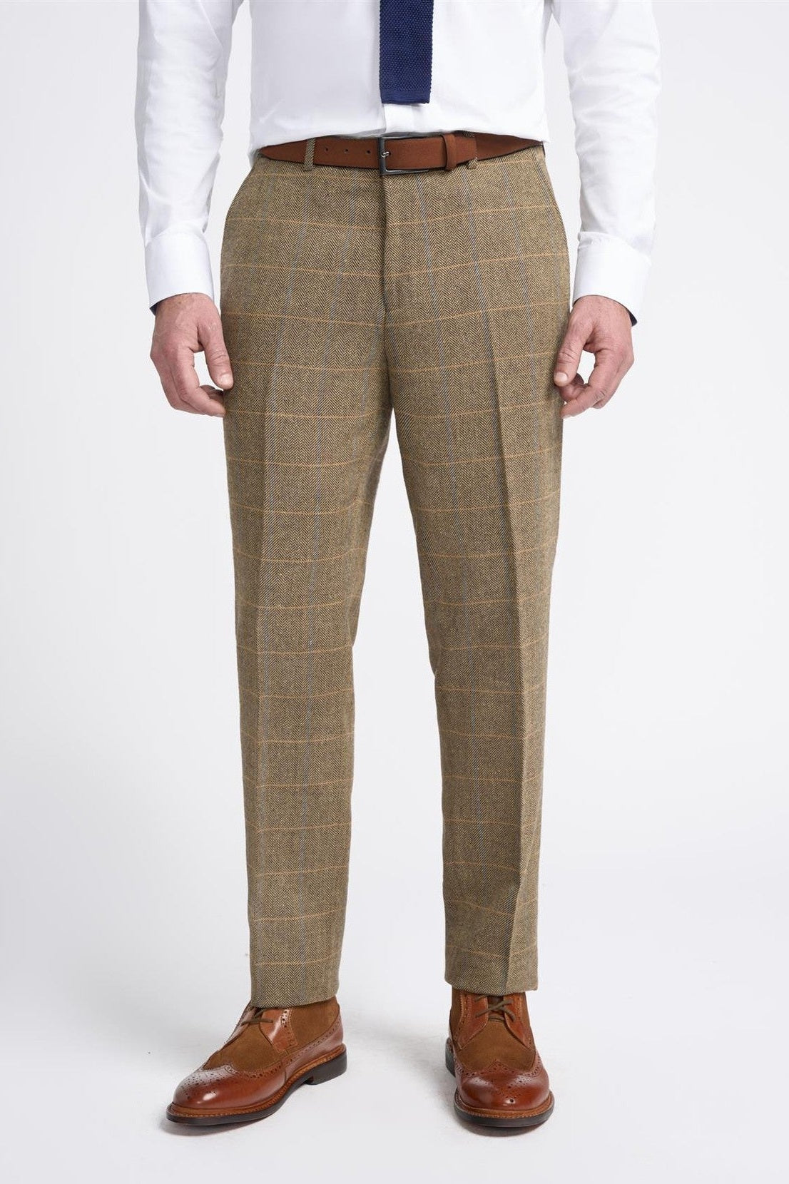 MENS ALBERT BROWN TWEED THREE PIECE SUIT CAVANI