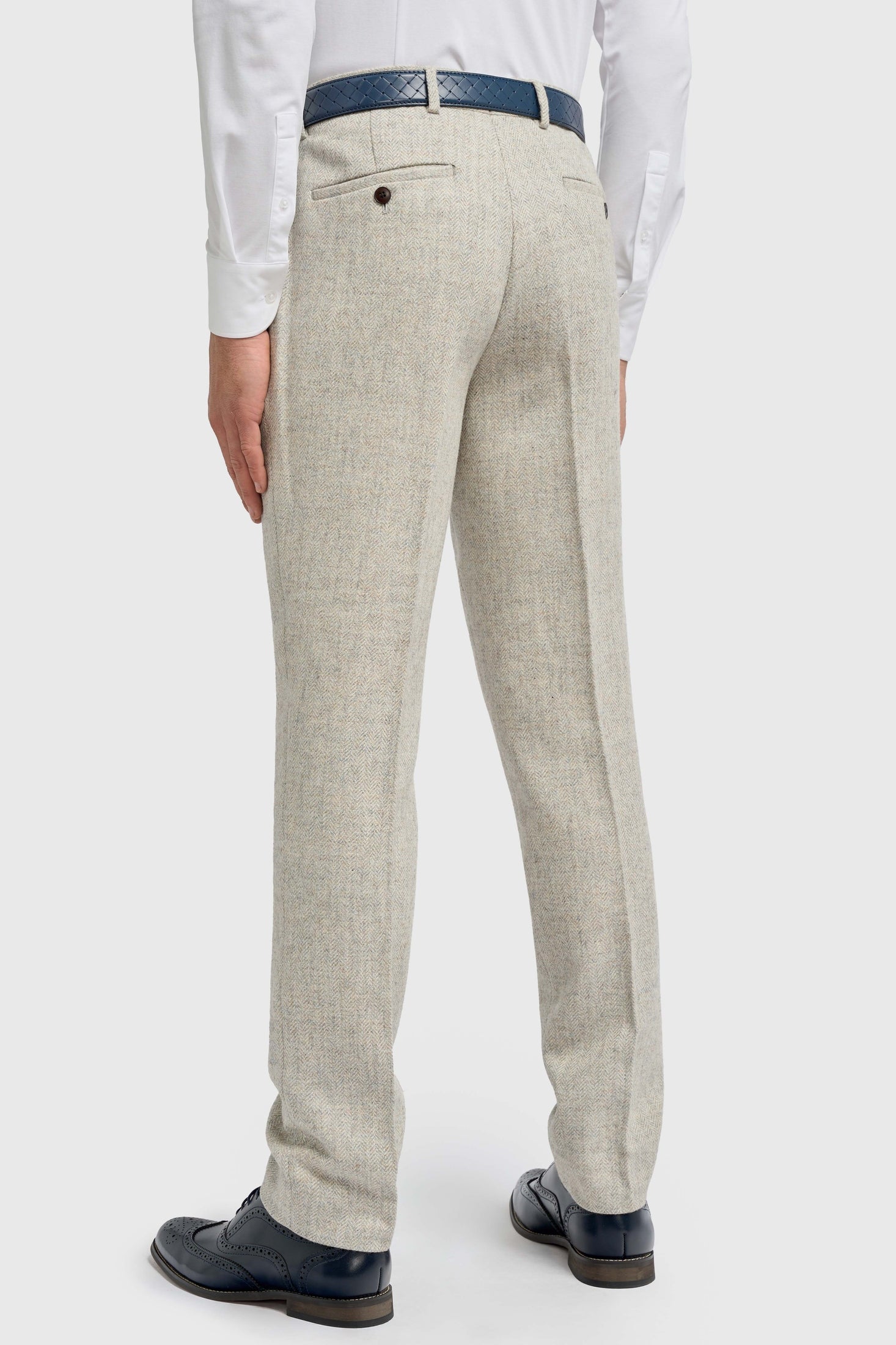 CAVANI – Thomas Suit trousers in Pearl Grey Herringbone