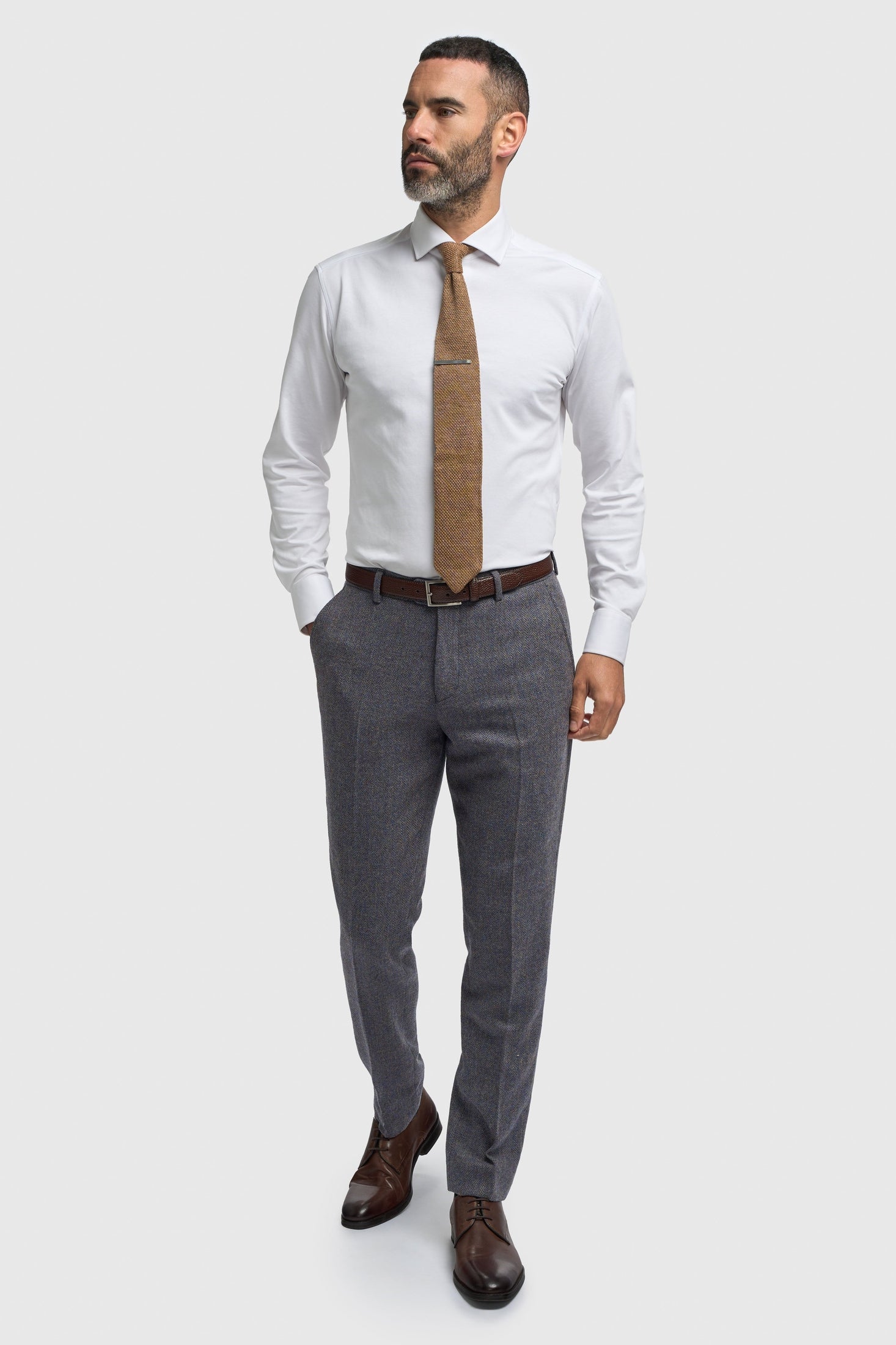 CAVANI – Thomas Suit trousers in Savoy Grey Herringbone