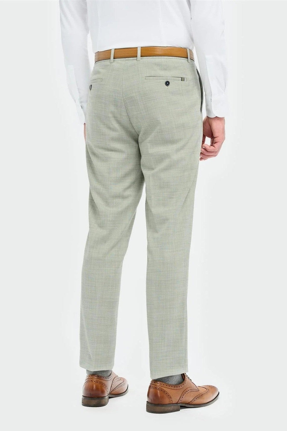Cavani – Camden Sage Green Tapered Trousers