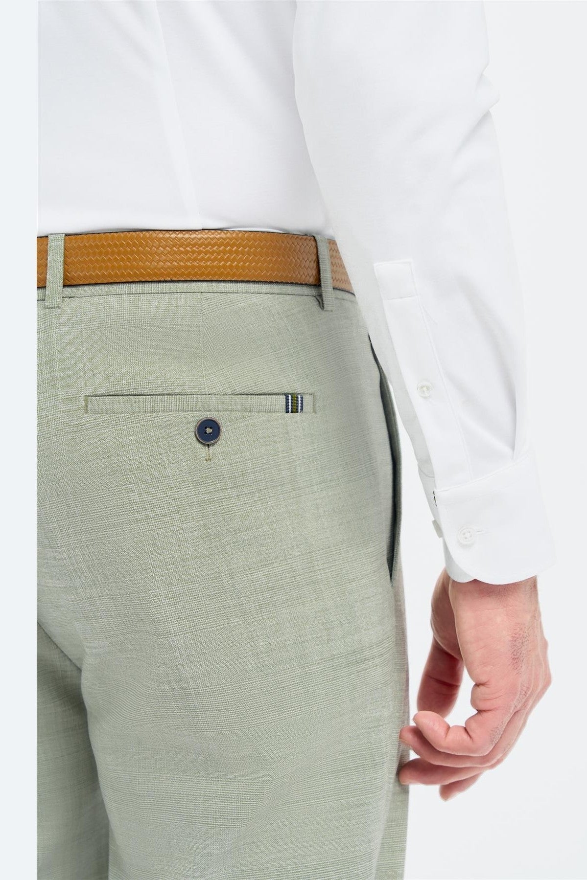 Cavani – Camden Sage Green Tapered Trousers