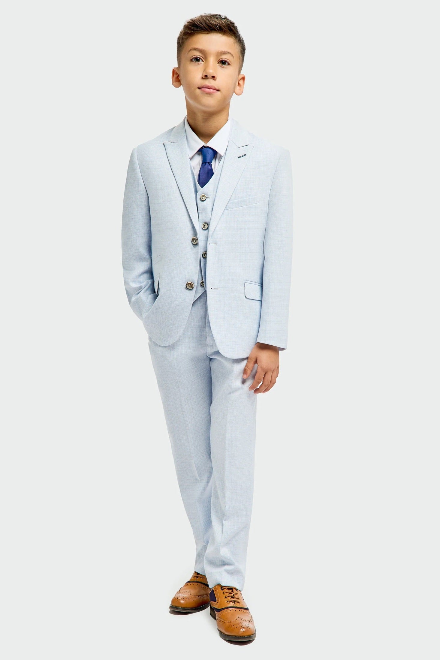 Cavani – Tropez Boys Sky Blue 3 Piece Suit Tailored CAVANI