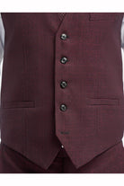 CAVANI – CARIDI MEN’S WINE CHECK WAISTCOAT CAVANI
