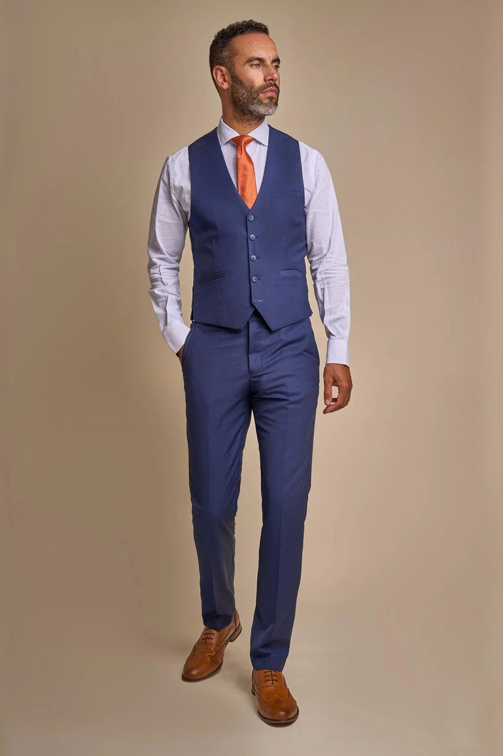CAVANI – MEN’S JEFFERSON NAVY SUIT WAISTCOAT CAVANI