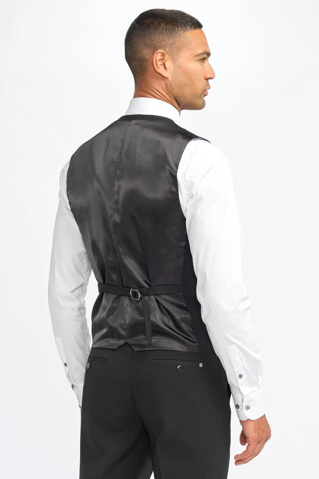 MALIBU – PLAIN BLACK TAILORED WAISTCOAT CAVANI