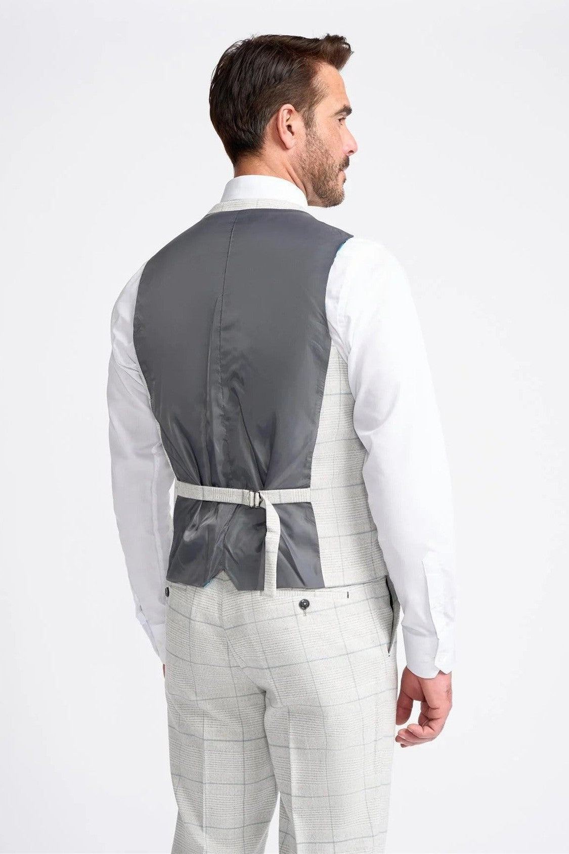 RADHIKA MENS SLIM FIT WHITE THREE PIECE SUIT CAVANI