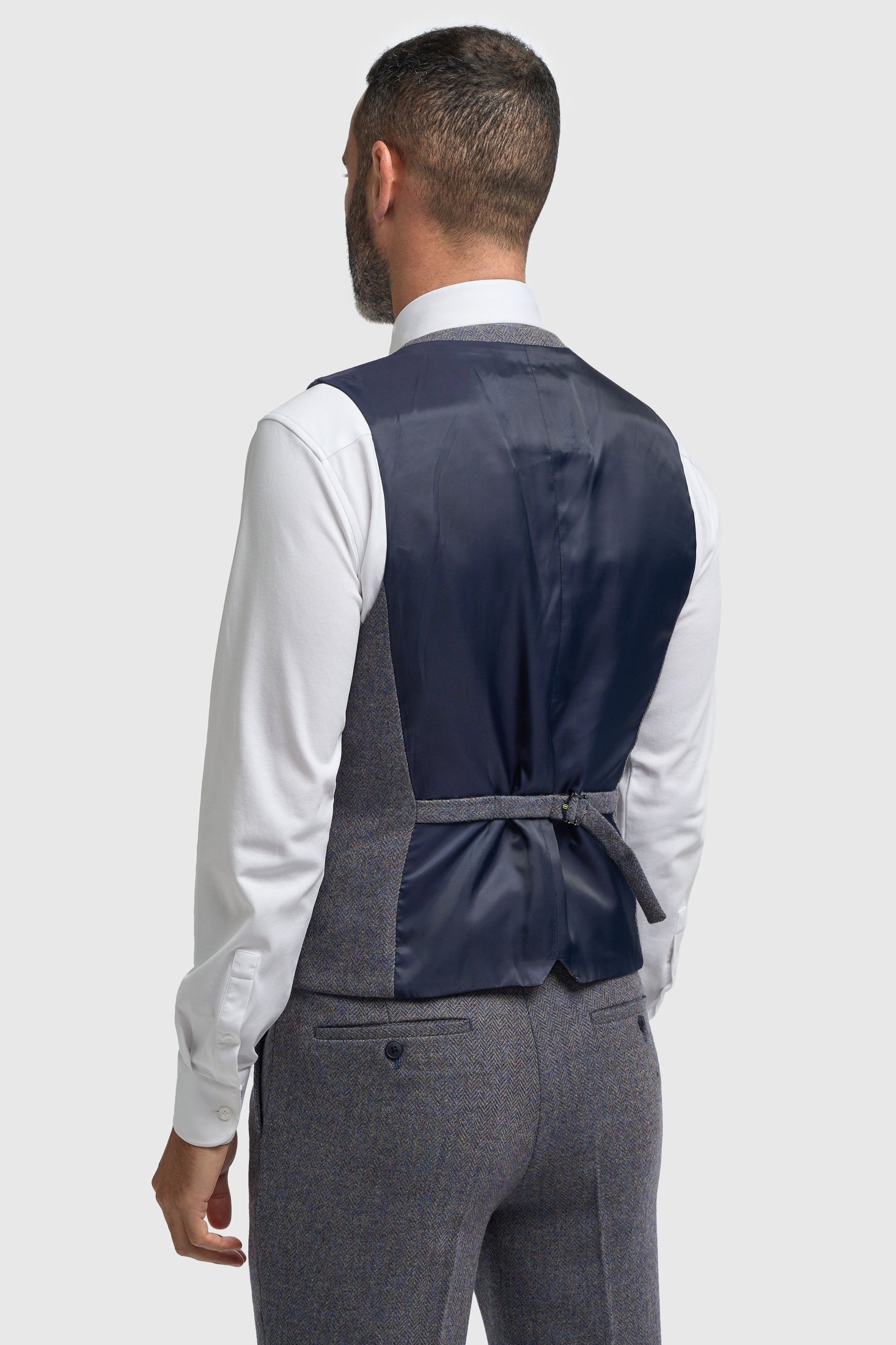 CAVANI – Thomas Savoy Grey Wool Rich Herringbone Waistcoat