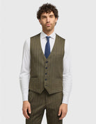 CAVANI – Damon Sage Herringbone Tweed Waistcoat