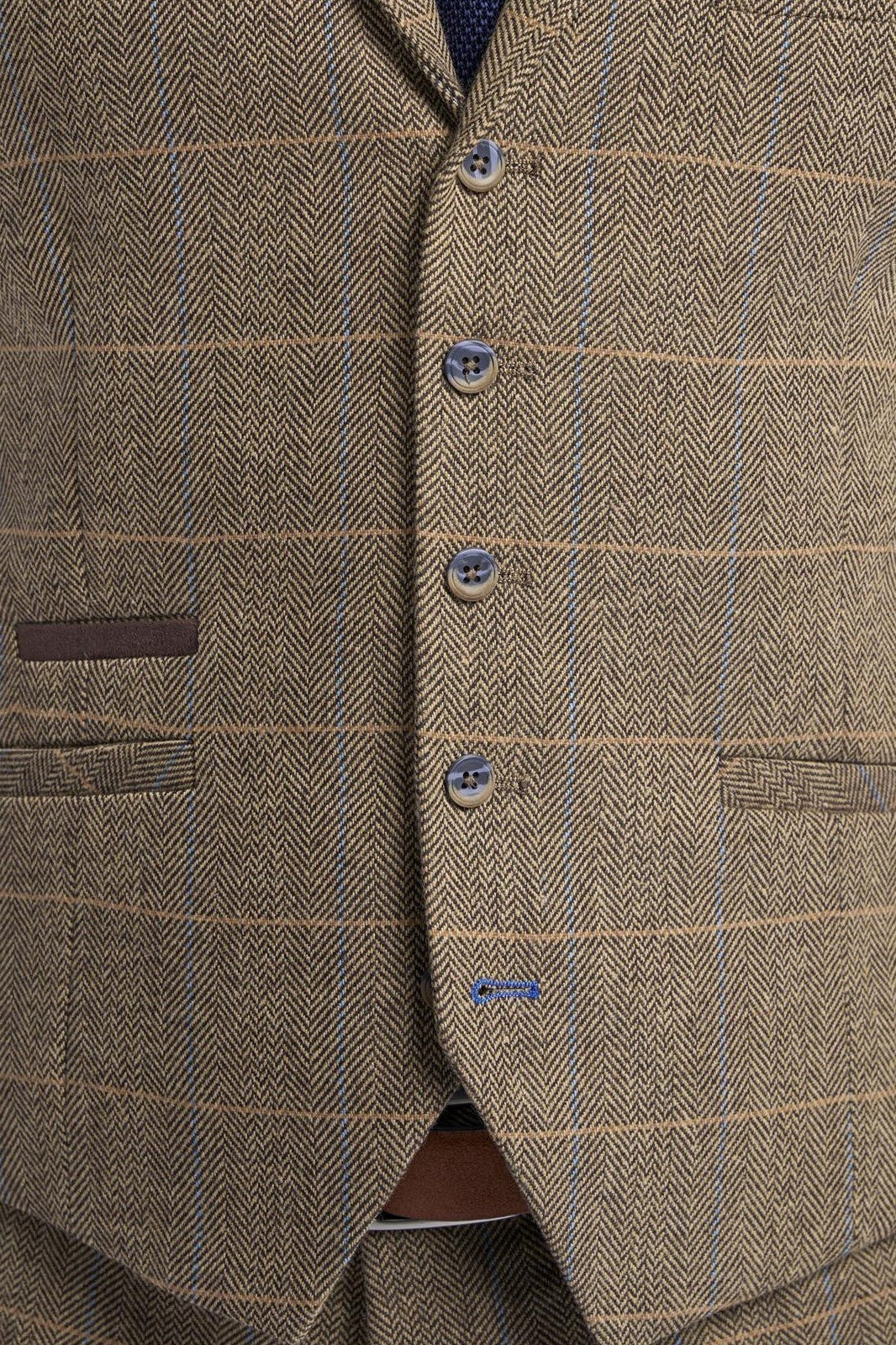 MENS ALBERT BROWN TWEED THREE PIECE SUIT CAVANI