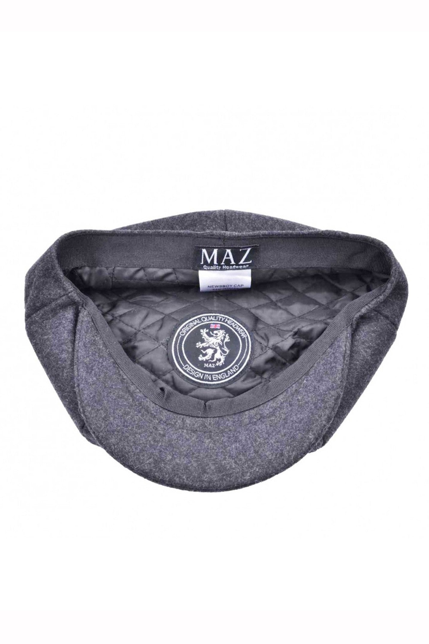 GREY WOOL BLEND NEWSBOY FLAT CAP IN TWEED