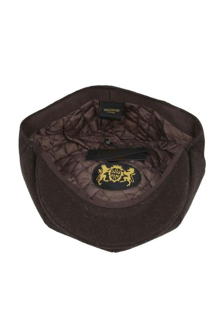 BROWN WOOL BLEND NEWSBOY FLAT CAP IN TWEED