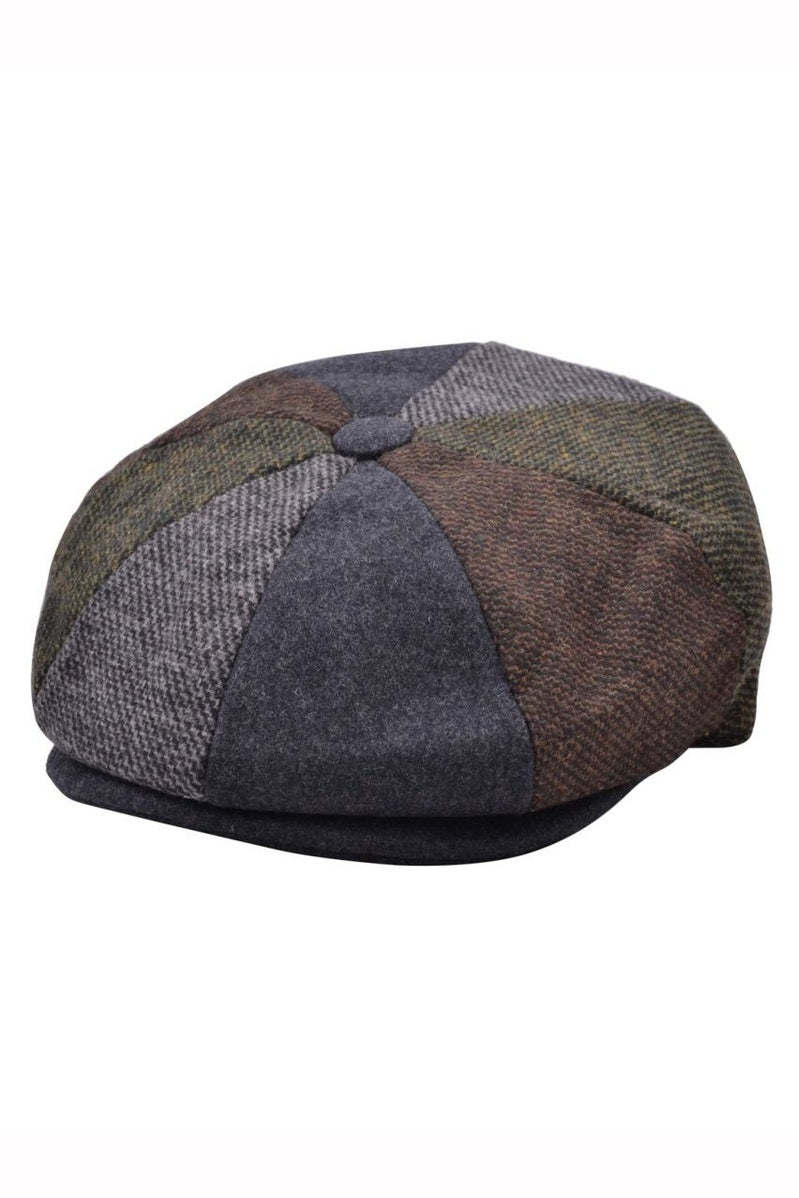 TWEED WOOL BLEND MULTI COLOUR NEWSBOY CAP