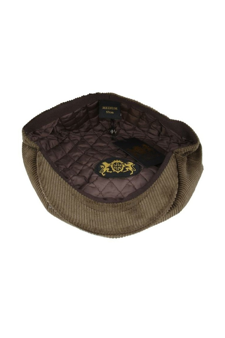 GREEN COTTON CORDUROY NEWSBOY FLAT CAP