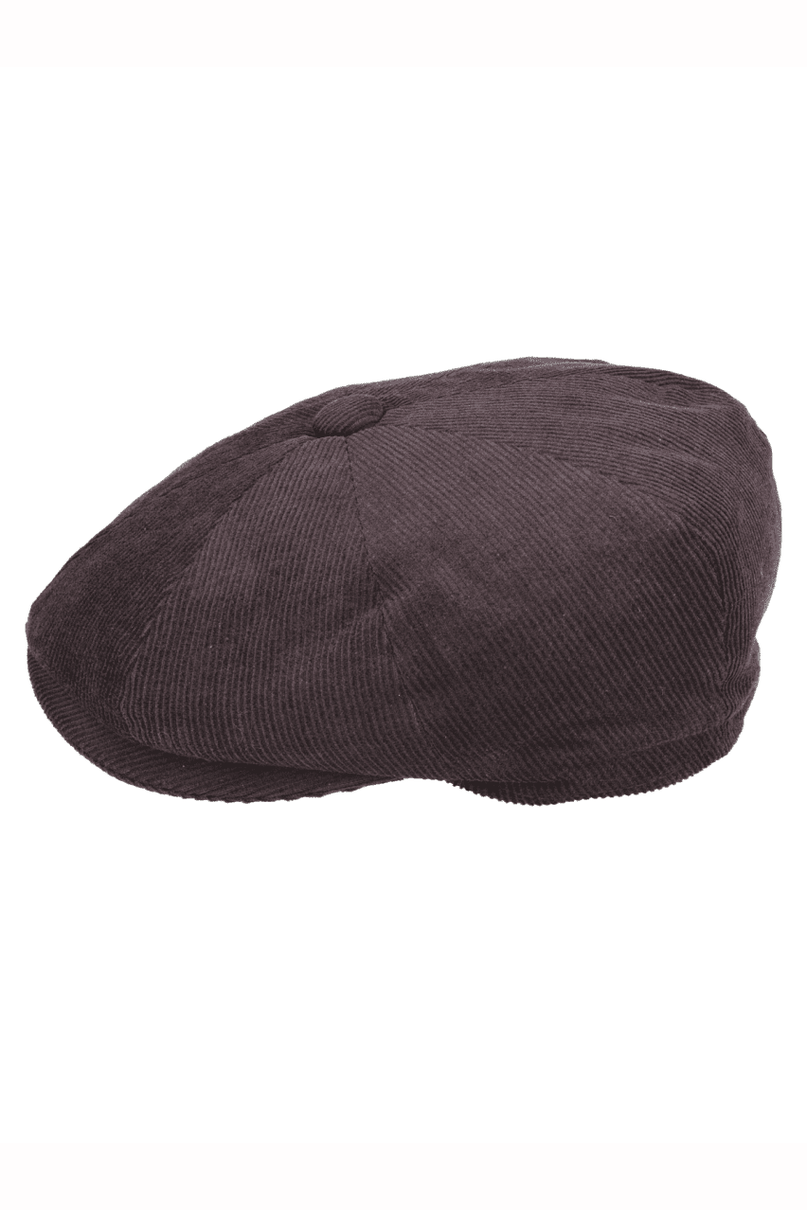 BROWN COTTON CORDUROY NEWSBOY CAP