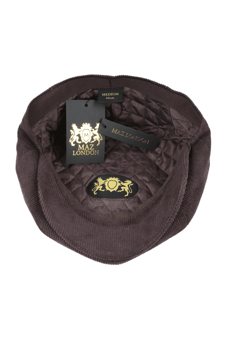 BROWN COTTON CORDUROY NEWSBOY CAP