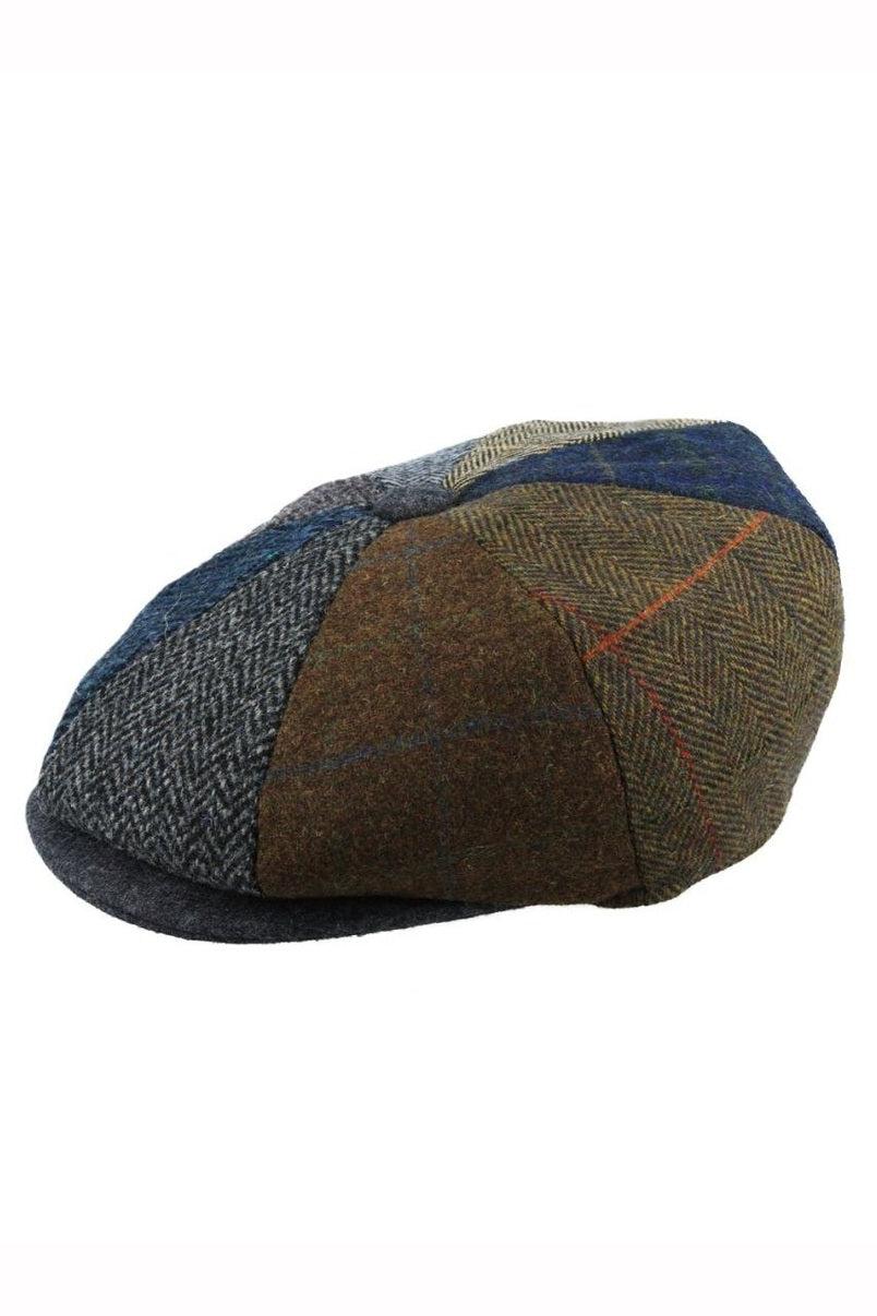 MULTI COLOUR TWEED WOOL BLEND NEWSBOY CAP