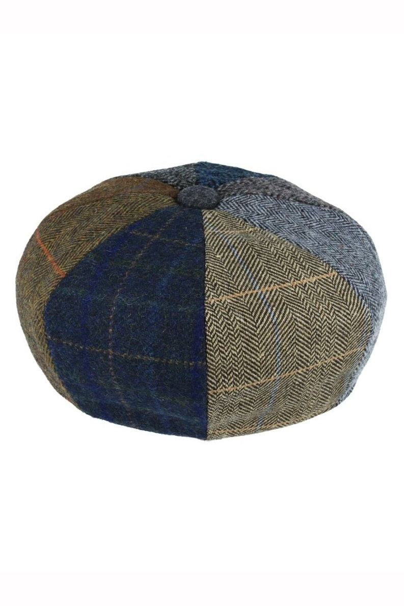 MULTI COLOUR TWEED WOOL BLEND NEWSBOY CAP