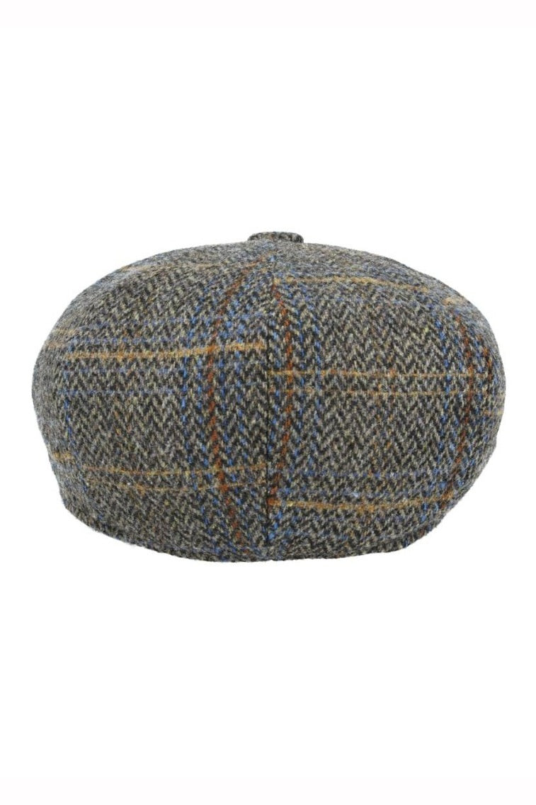 BROWN HERRINGBONE WOOL NEWSBOY CAP