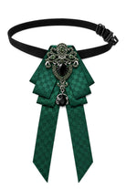 Men’s Green Jewelled Short Ribbon Brooch Bow Tie Sartorial Shoes