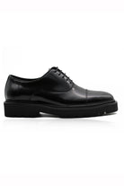 BLACK POLISHED LEATHER OXFORD SHOES – LUG SOLE Sartorial Shoes