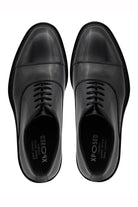 BLACK POLISHED LEATHER OXFORD SHOES – LUG SOLE Sartorial Shoes