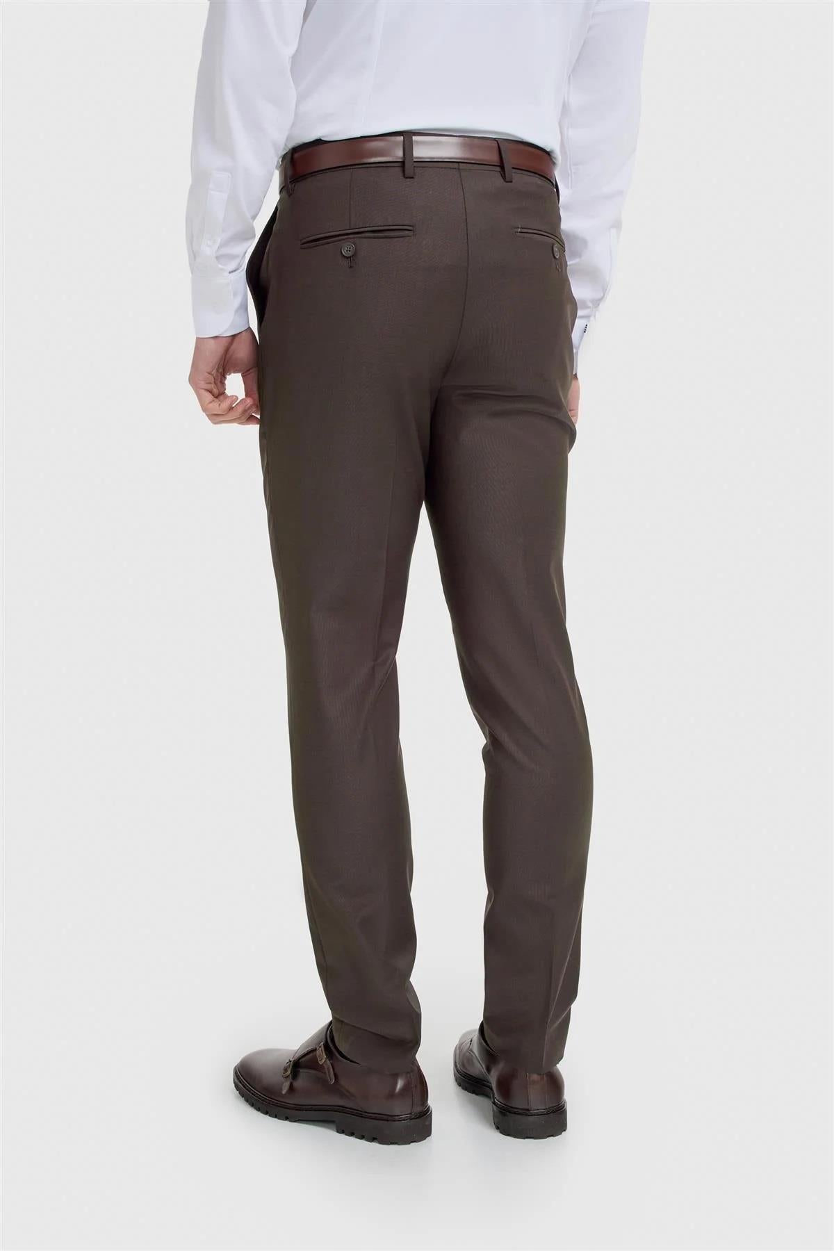 Cavani Bond Auburn Men’s Wool Blend Tailored Trousers CAVANI