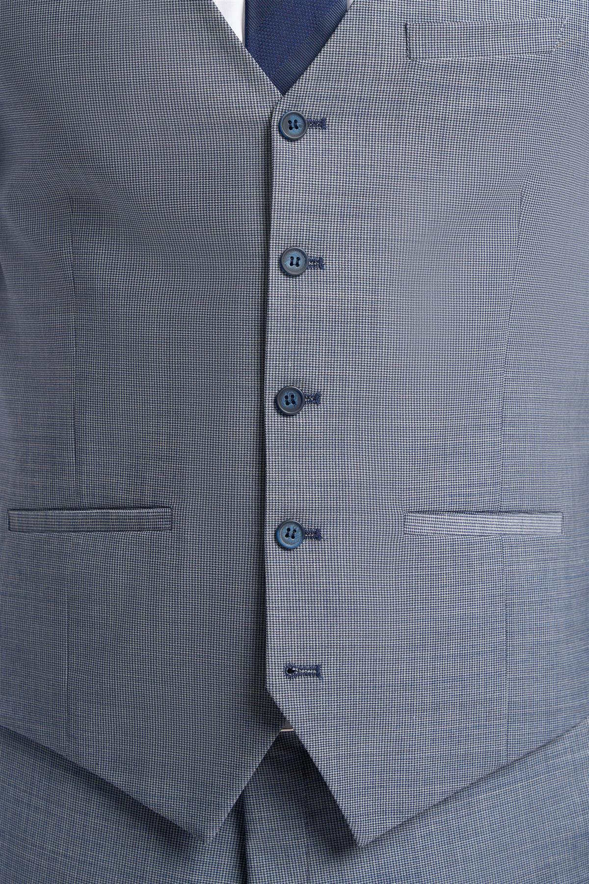 Cavani Bond Puppy Tooth Men’s Wool Blend Tailored Waistcoat CAVANI