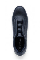 Men’s Navy Faux Leather Slip-On Trainers Sartorial Shoes