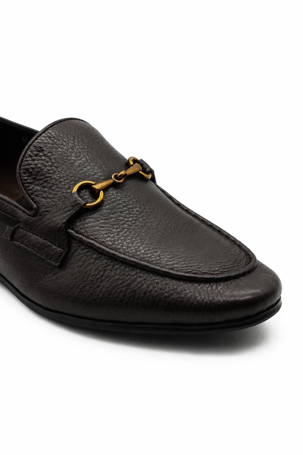 FAZIO Men’s Brown Soft Grain Genuine Leather Snaffle Bit Loafers Sartorial Shoes
