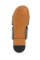 Men's Black & Grey Handmade Real Leather Open Front Slide Sandals Sartorial Shoes
