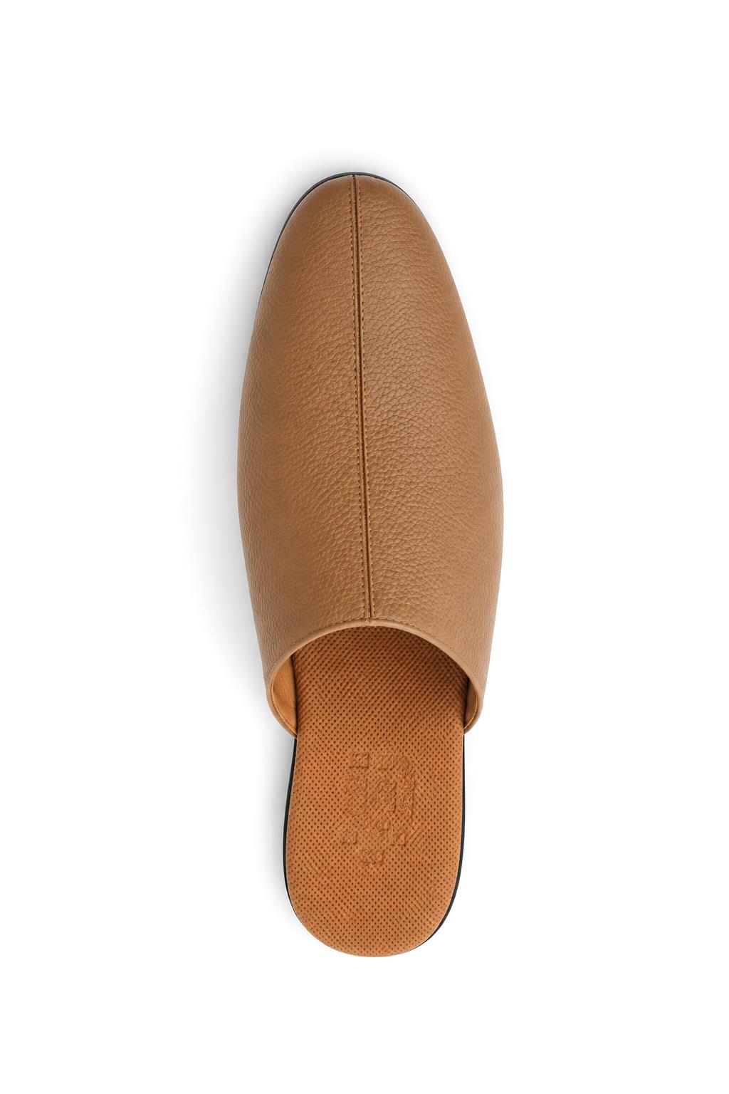 Nico Men’s Tan Soft Grain Leather Mule Half Shoes Sartorial Shoes