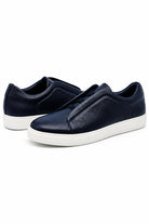 Men’s Navy Faux Leather Slip-On Trainers Sartorial Shoes