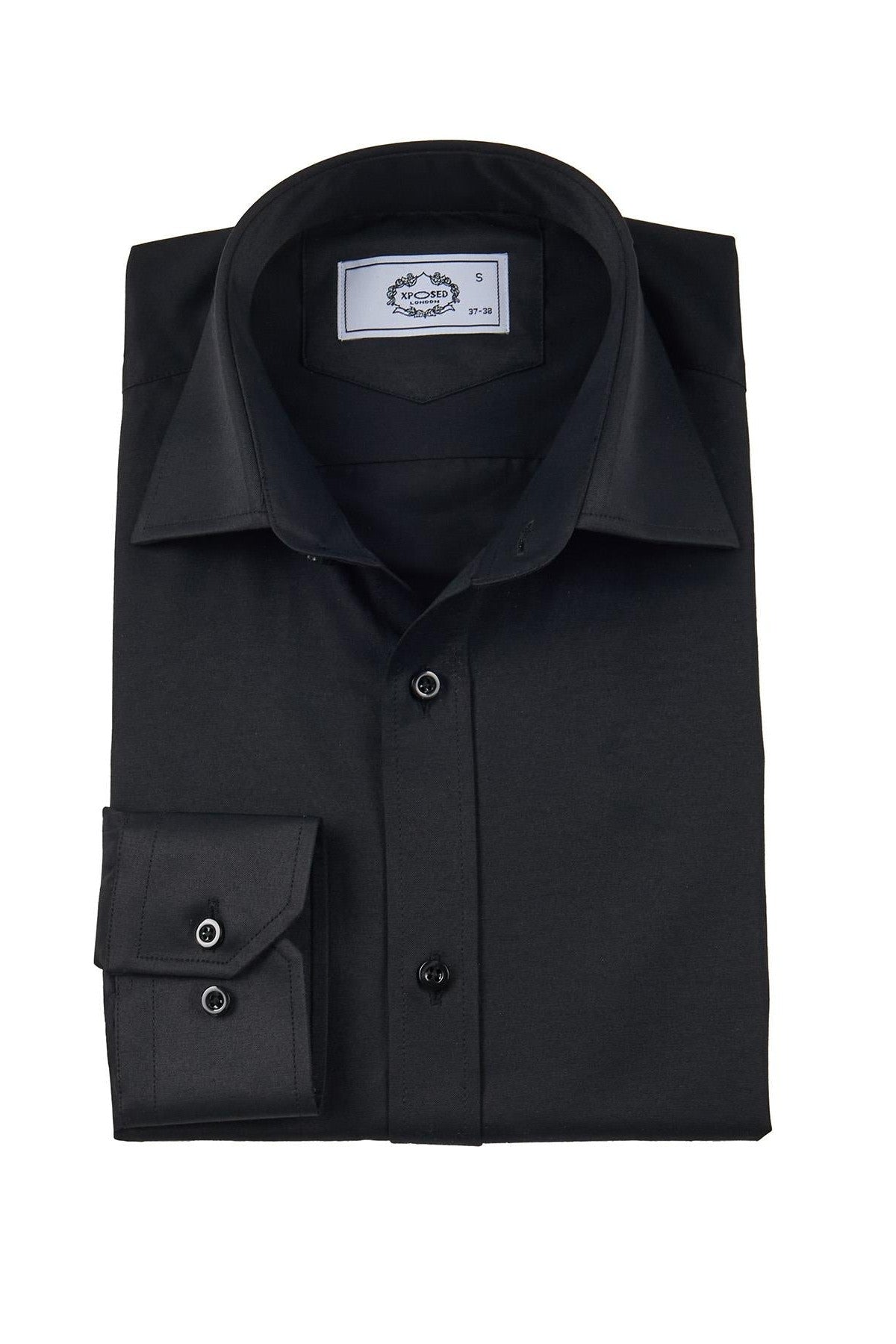 CLASSIC BLACK SINGLE CUFF TAILORED FIT SHIRT