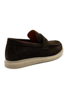 Men’s Milo Brown Suede Leather Penny Loafers Sartorial Shoes